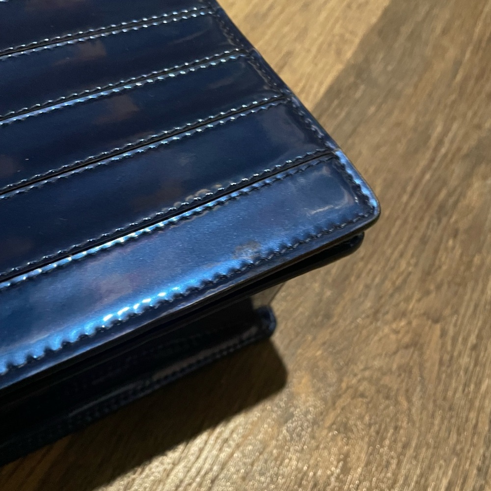 Balmain Navy Patent Quilted Crossbody with Iridescent Hardware - Picture 5 of 10